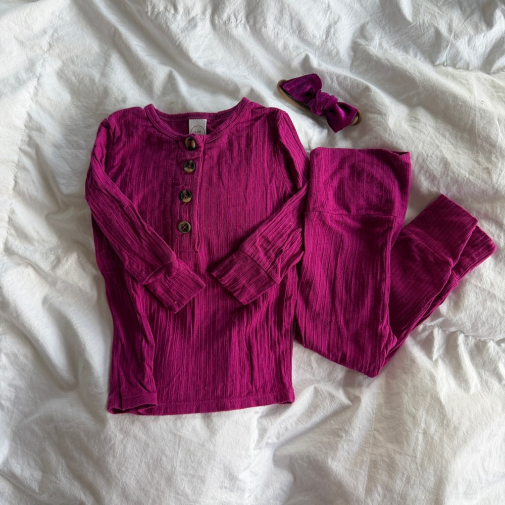 Lou Lou & Co Jasmine Ribbed Top + Bottoms Set